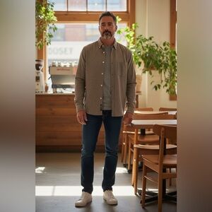 Martin Gordon Elegant Brown Patterned Men's Shirt